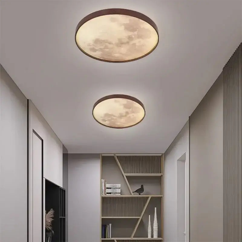 led moon wood ceiling light and clock bedroom set