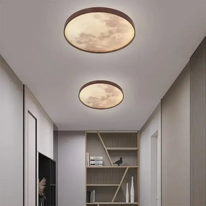 led moon wood ceiling light and clock bedroom set