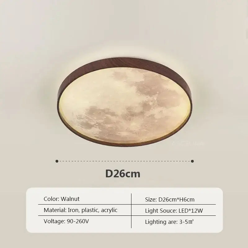 led moon wood ceiling light and clock bedroom set