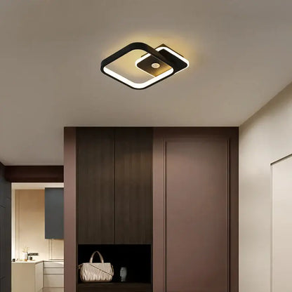 Modern black circular led motion sensor ceiling light for bedroom