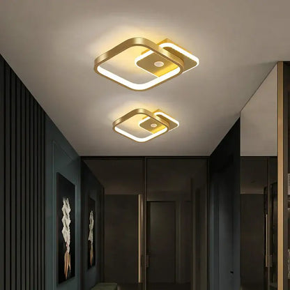 Modern black circular led motion sensor ceiling light for bedroom