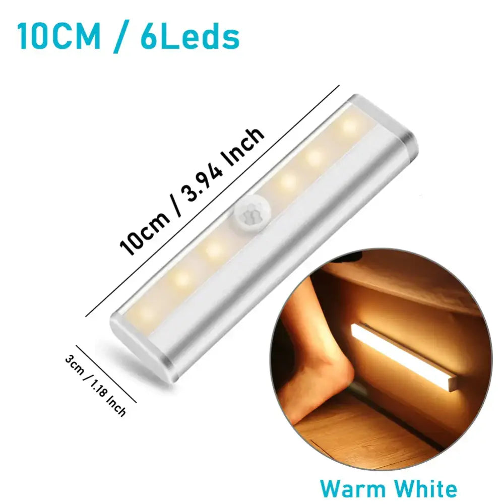 Slim white led motion sensor night light bedroom strip light