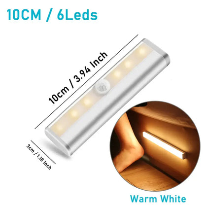 Slim white led motion sensor night light bedroom strip light