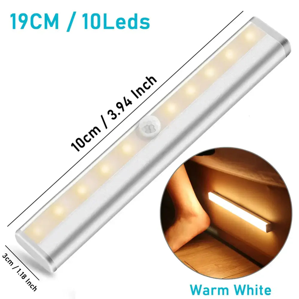 Slim white led motion sensor night light bedroom strip light