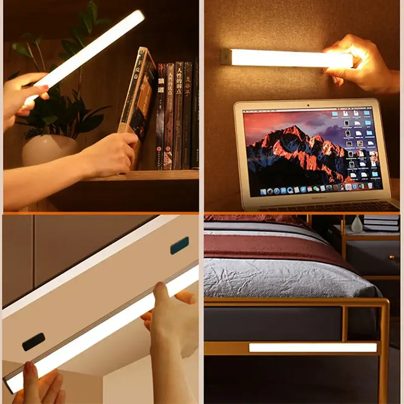 Slim white led motion sensor night light bedroom strip light