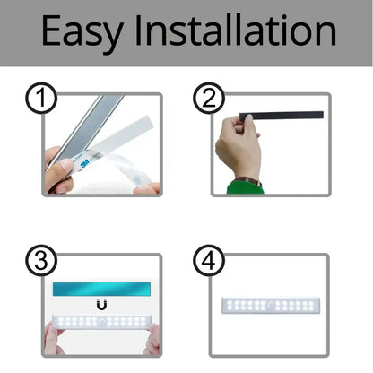 Slim white led motion sensor night light bedroom strip light