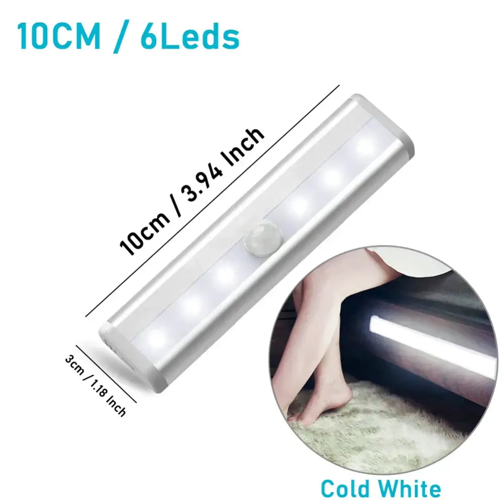 Slim white led motion sensor night light bedroom strip light