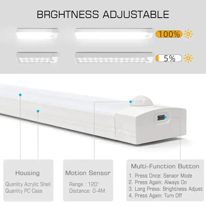 Modern white led motion sensor night light bedroom wall lamp