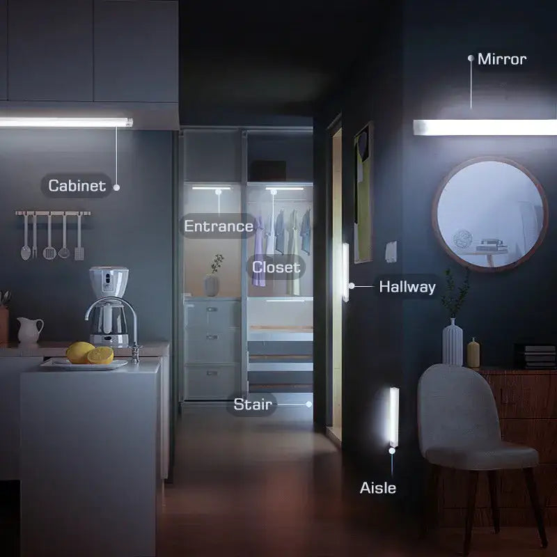 Modern white led motion sensor night light bedroom wall lamp