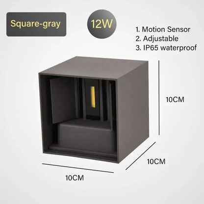 Modern black & gold motion sensor wall lamp outdoor sconce