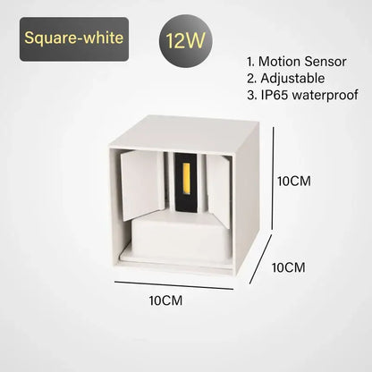 Modern black & gold motion sensor wall lamp outdoor sconce