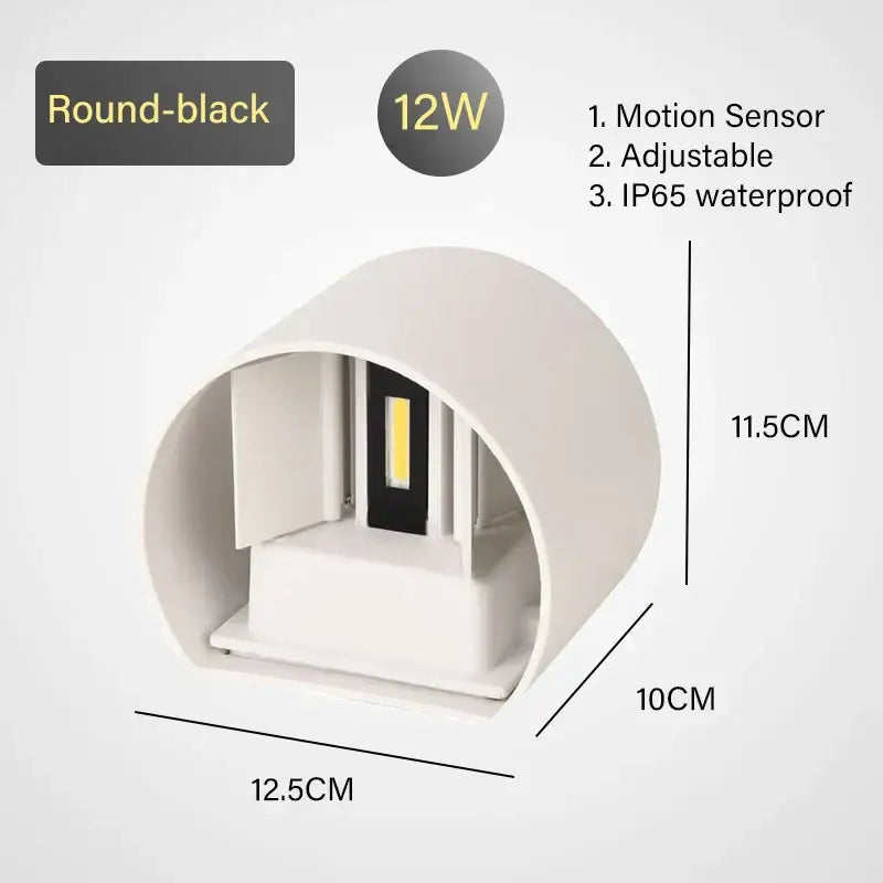 Modern black & gold motion sensor wall lamp outdoor sconce