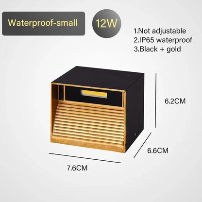 Modern black & gold motion sensor wall lamp outdoor sconce
