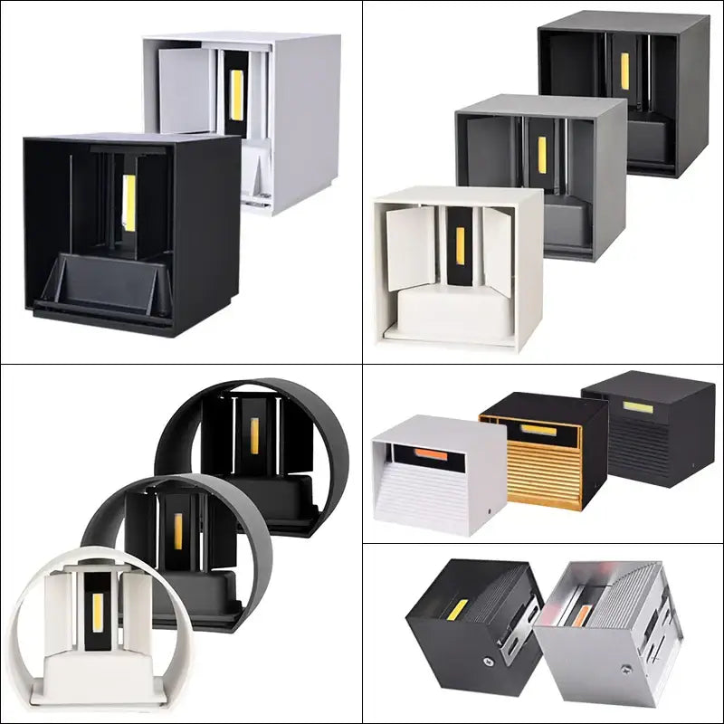 Modern black & gold motion sensor wall lamp outdoor sconce