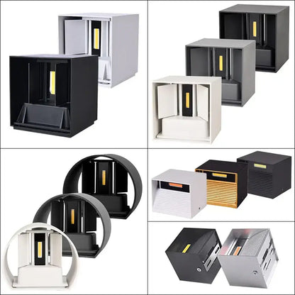 Modern black & gold motion sensor wall lamp outdoor sconce