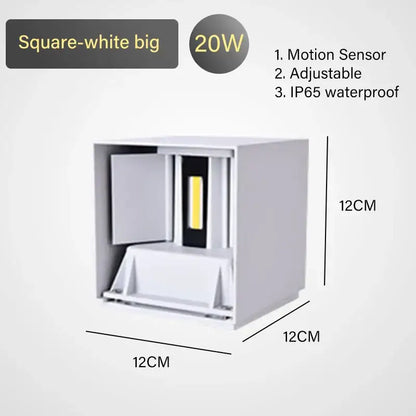 Modern black & gold motion sensor wall lamp outdoor sconce