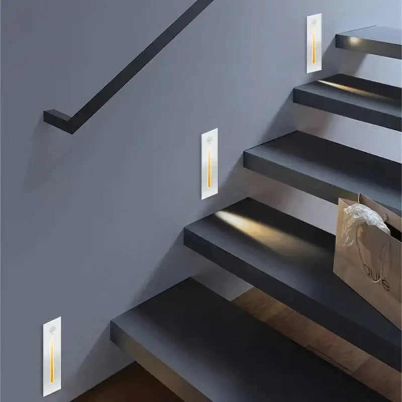 Modern silver led motion sensor wall lamps bedroom decor lighting
