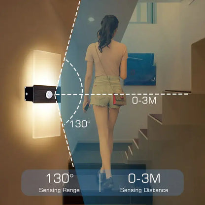 Modern gold led motion sensor wall light for hallway stairway bedroom