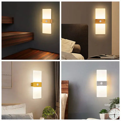 Modern gold led motion sensor wall light for hallway stairway bedroom