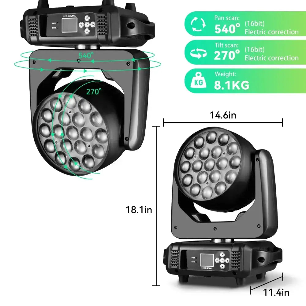 Black led moving head wash light – living room stage lighting