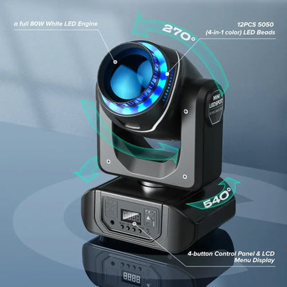 Mini black 80w moving head light with blue led for event hall