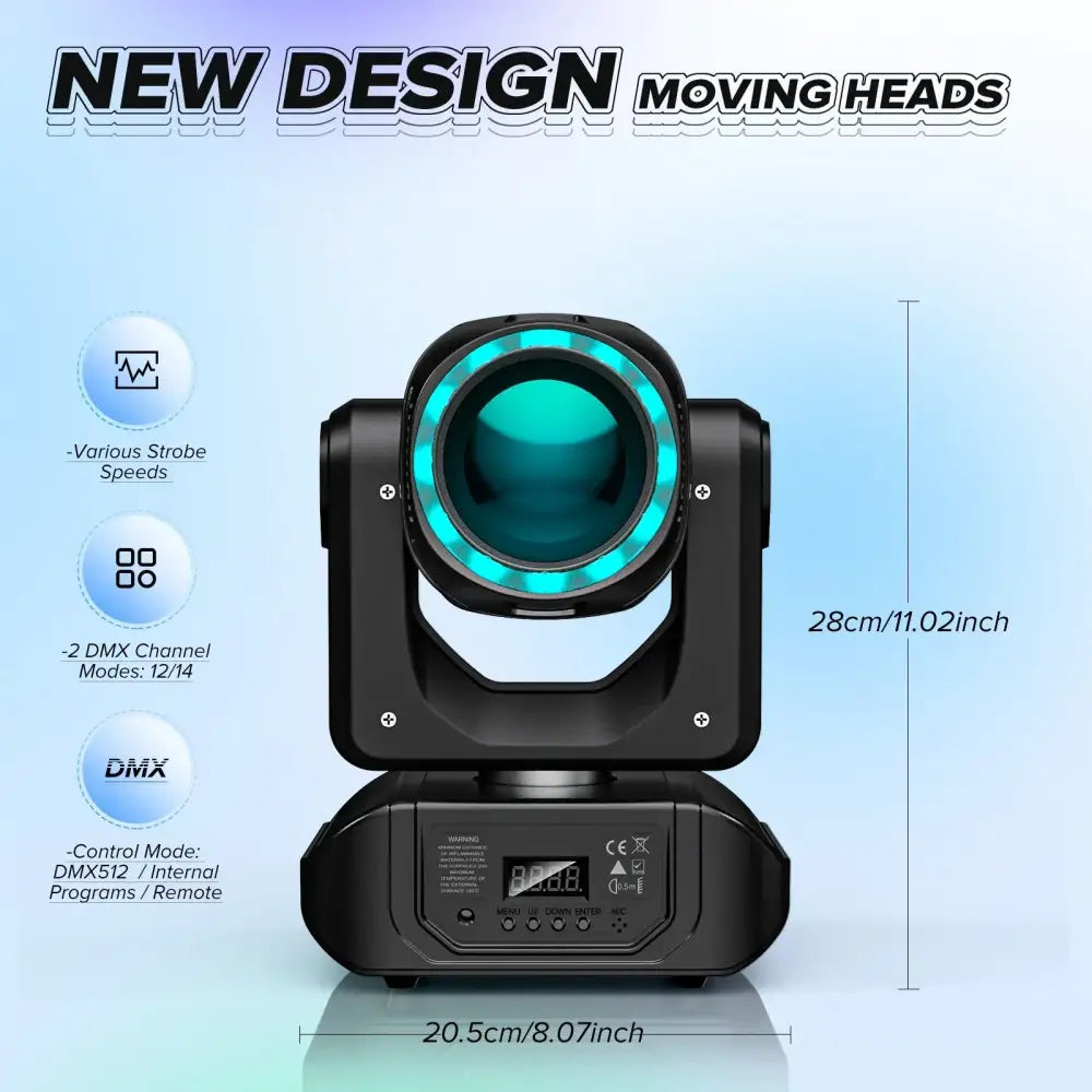 Mini black 80w moving head light with blue led for event hall