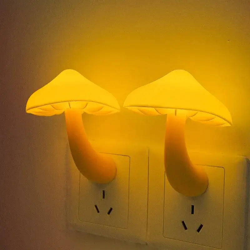 Yellow mushroom night light – bedroom sensor wall lamp