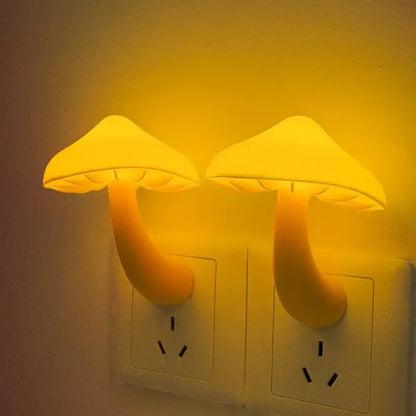 Yellow mushroom night light – bedroom sensor wall lamp