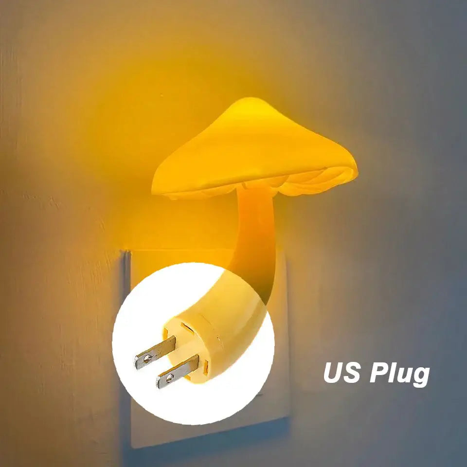 Yellow mushroom night light – bedroom sensor wall lamp