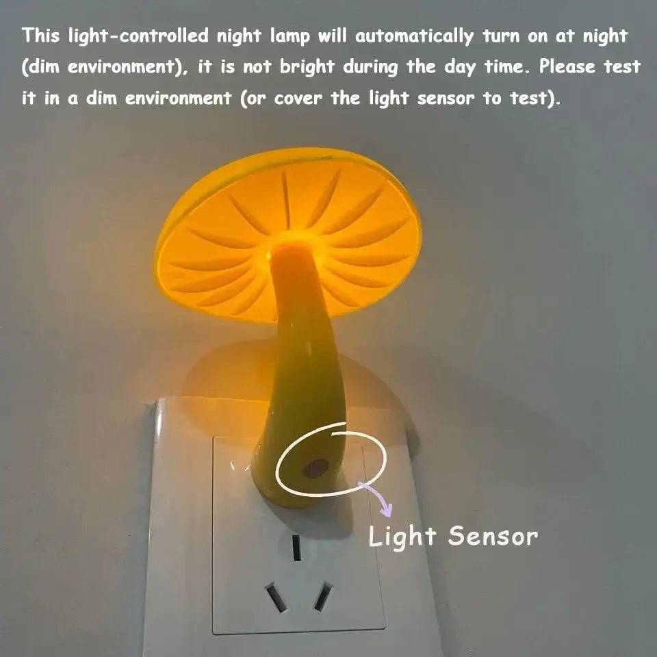 Yellow mushroom night light – bedroom sensor wall lamp