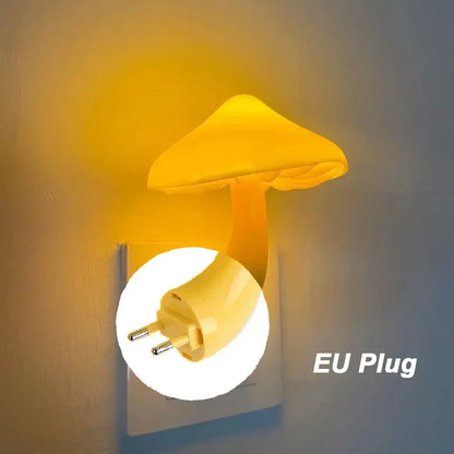 Yellow mushroom night light – bedroom sensor wall lamp