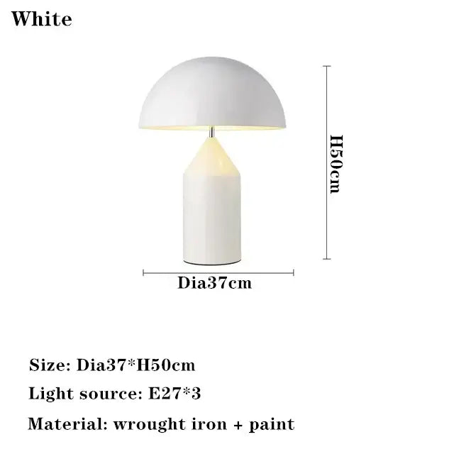 Modern gold mushroom table lamp for bedroom