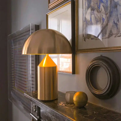 Modern gold mushroom table lamp for bedroom