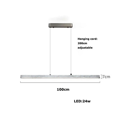 Modern black led natural marble hanging chandelier dining room