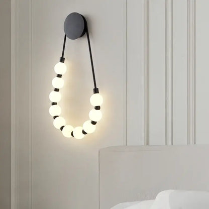 Art deco gold & black led necklace wall lights bedroom sconce
