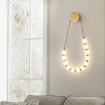 Art deco gold & black led necklace wall lights bedroom sconce