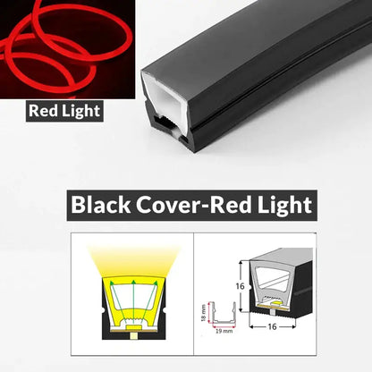 Sleek black & gold neon rope lights outdoor waterproof garden decor