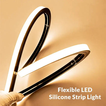 Sleek black & gold neon rope lights outdoor waterproof garden decor