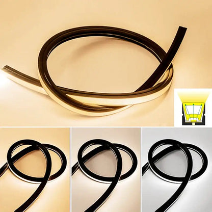 Sleek black & gold neon rope lights outdoor waterproof garden decor