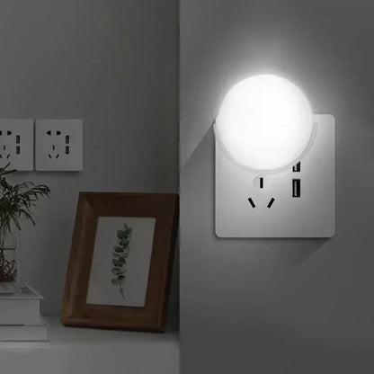 Modern circular white led night light bedroom wall lamp