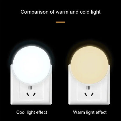 Modern circular white led night light bedroom wall lamp