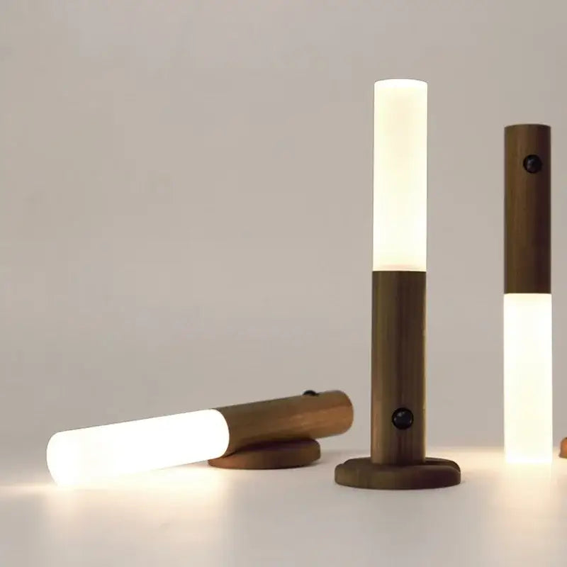 Modern wooden led night light bedroom translucent garden trowel lamp