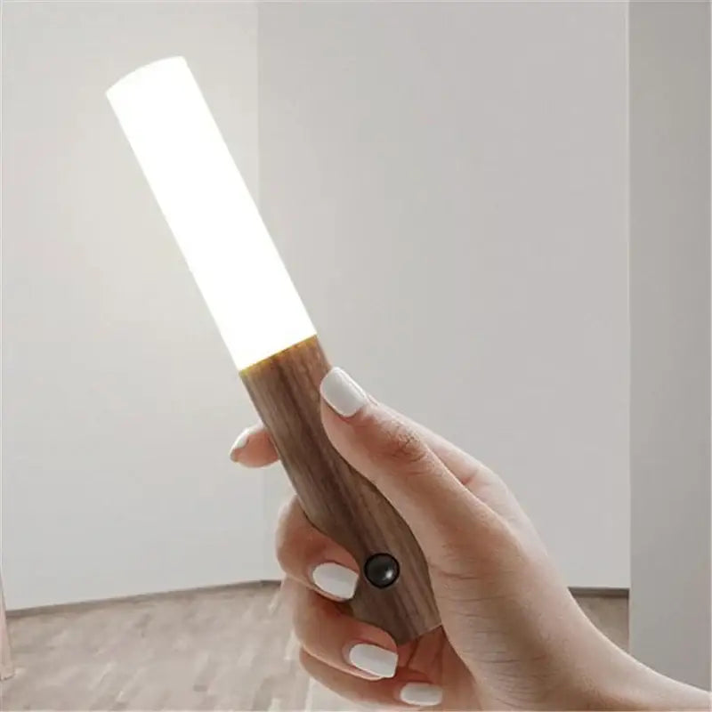 Modern wooden led night light bedroom translucent garden trowel lamp