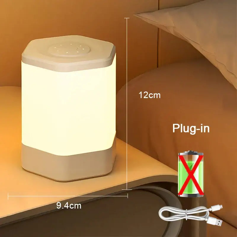 Minimalist hexagonal white led night light bedroom touch lamp