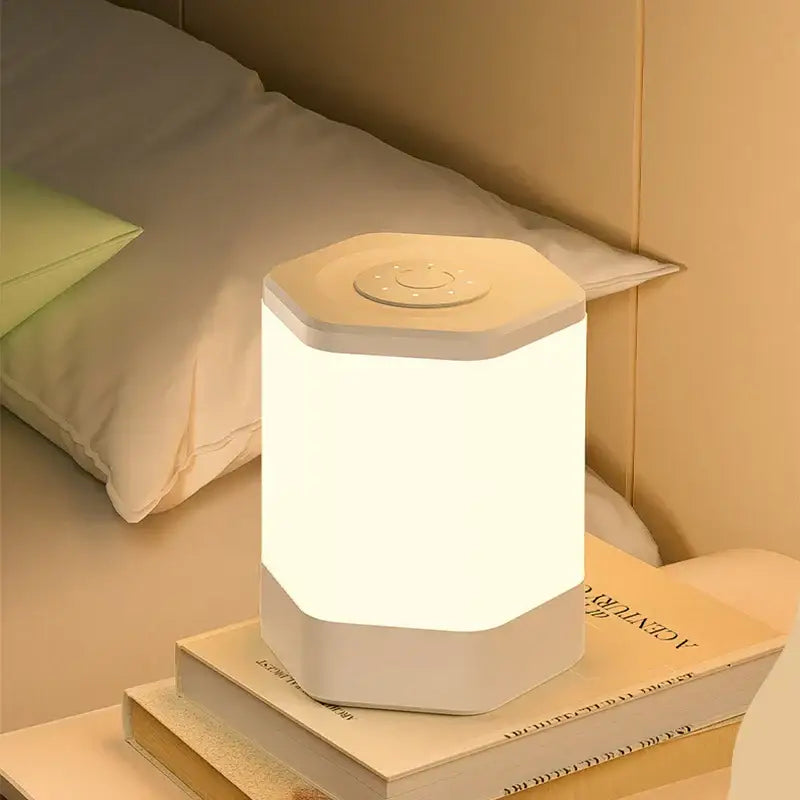 Minimalist hexagonal white led night light bedroom touch lamp