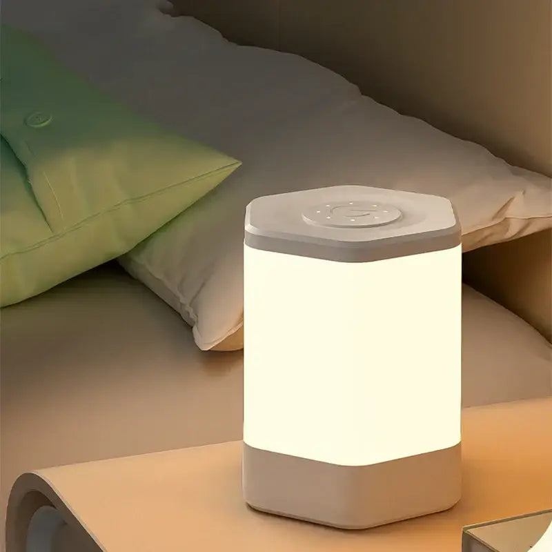 Minimalist hexagonal white led night light bedroom touch lamp