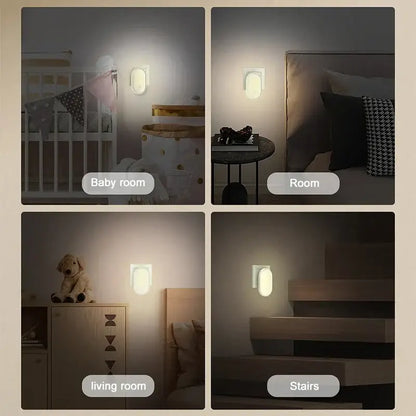 Smart white oval led night light with 360 ring lamp for bedroom