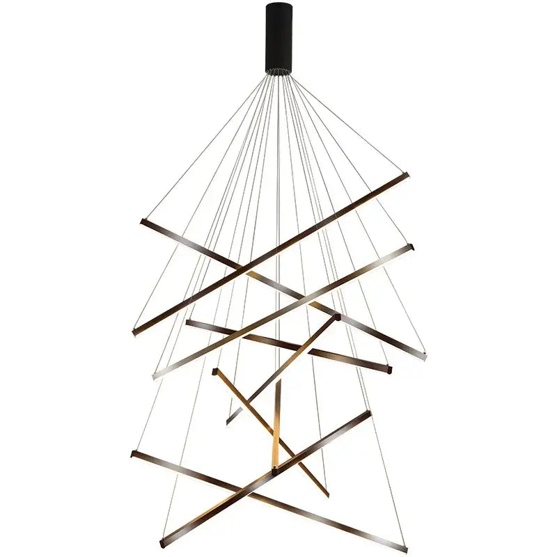 Modern geometric metallic led nordic chandelier dining room light