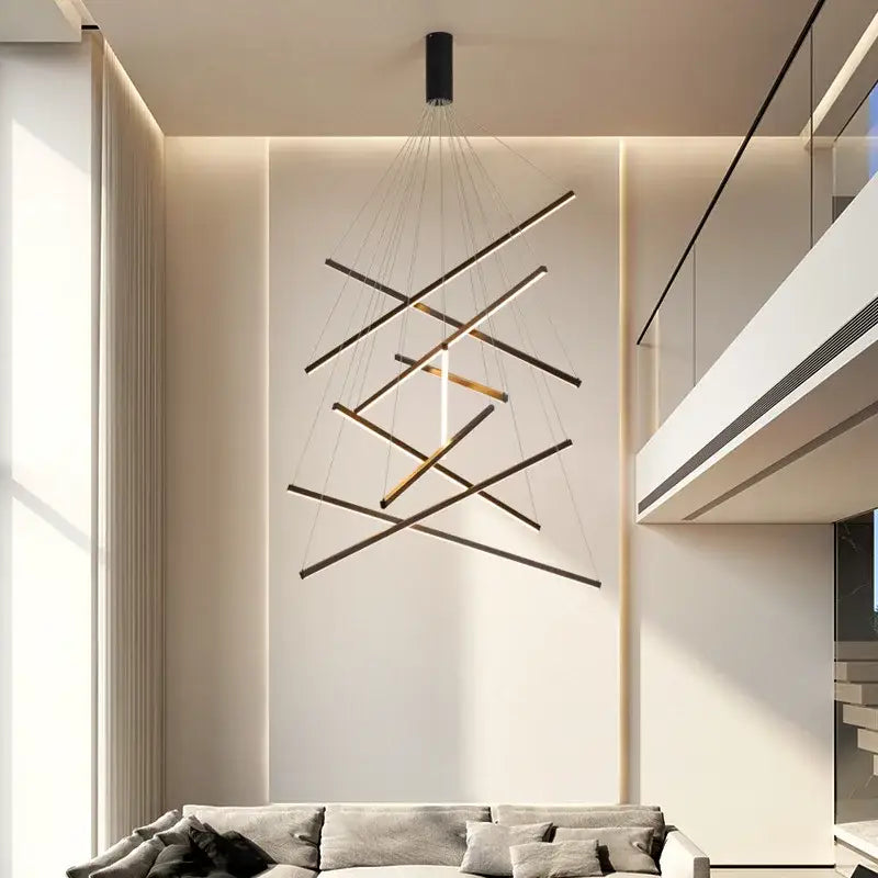Modern geometric metallic led nordic chandelier dining room light