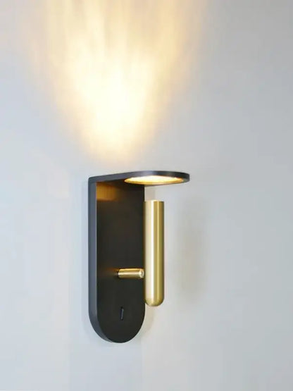 Modern black and brass led nordic flame wall lamp living room